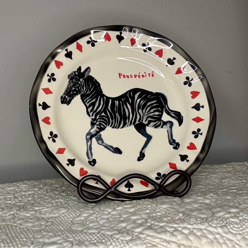 Anthropologie Nathalie Lete "Francophile" Zebra ArtPlate - 10"